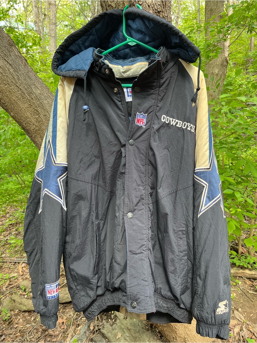 Vintage 1990’s STARTER Dallas Cowboys Jacket Men’s XL Blue NFL Football NO ZIP
